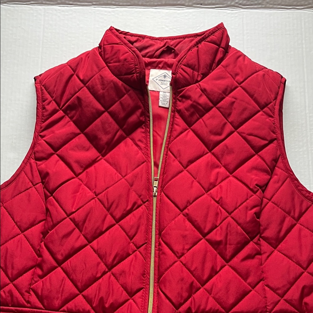 St. John’s Bay, Red Quilted Vest, XL